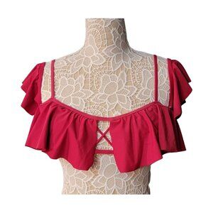 California Sunshine Womens Size L Red Bikini Top
